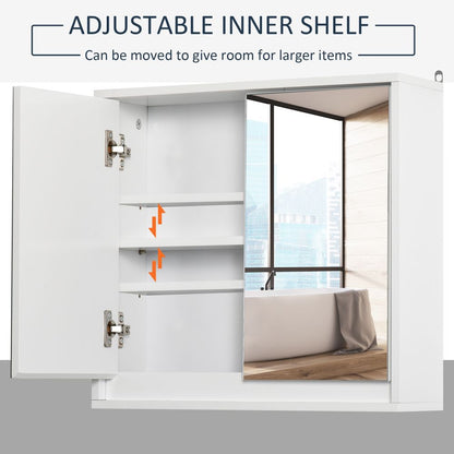 Stylish Wall-Mounted Mirror Cabinet with Adjustable Shelf & Storage for Bathrooms