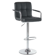 Load image into Gallery viewer, 2pcs 60-80cm 6 Checks Round Cushion Bar Stools with Armrest black
