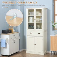 Load image into Gallery viewer, Elegant 5-Tier Kitchen Cupboard with Adjustable Shelves - Cream Finish
