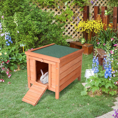 Cozy Wooden Rabbit Hutch: Secure Bunny & Guinea Pig Haven for Small Pets!